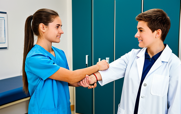 배구 서포터 착용법 - Close-up of Wrist Support**

"A detailed close-up shot of a wrist support being worn on a person's w...