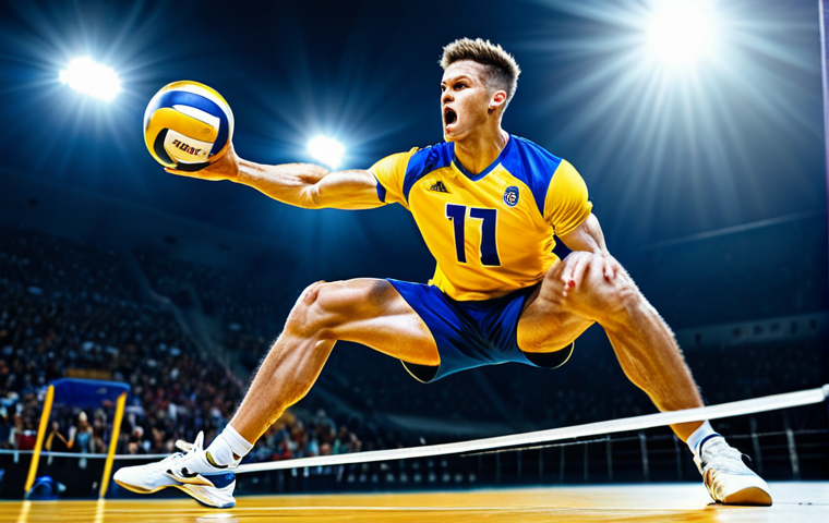 배구 트레이닝 챌린지 - **Dynamic Strength and Agility of a Volleyball Player:**
    "A highly athletic and muscular male vo...