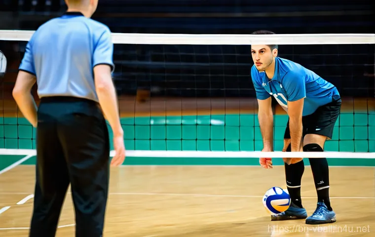 배구 주심과 부심 역할 - A professional female volleyball first referee, in a clean, standard referee uniform (short-sleeved ...
