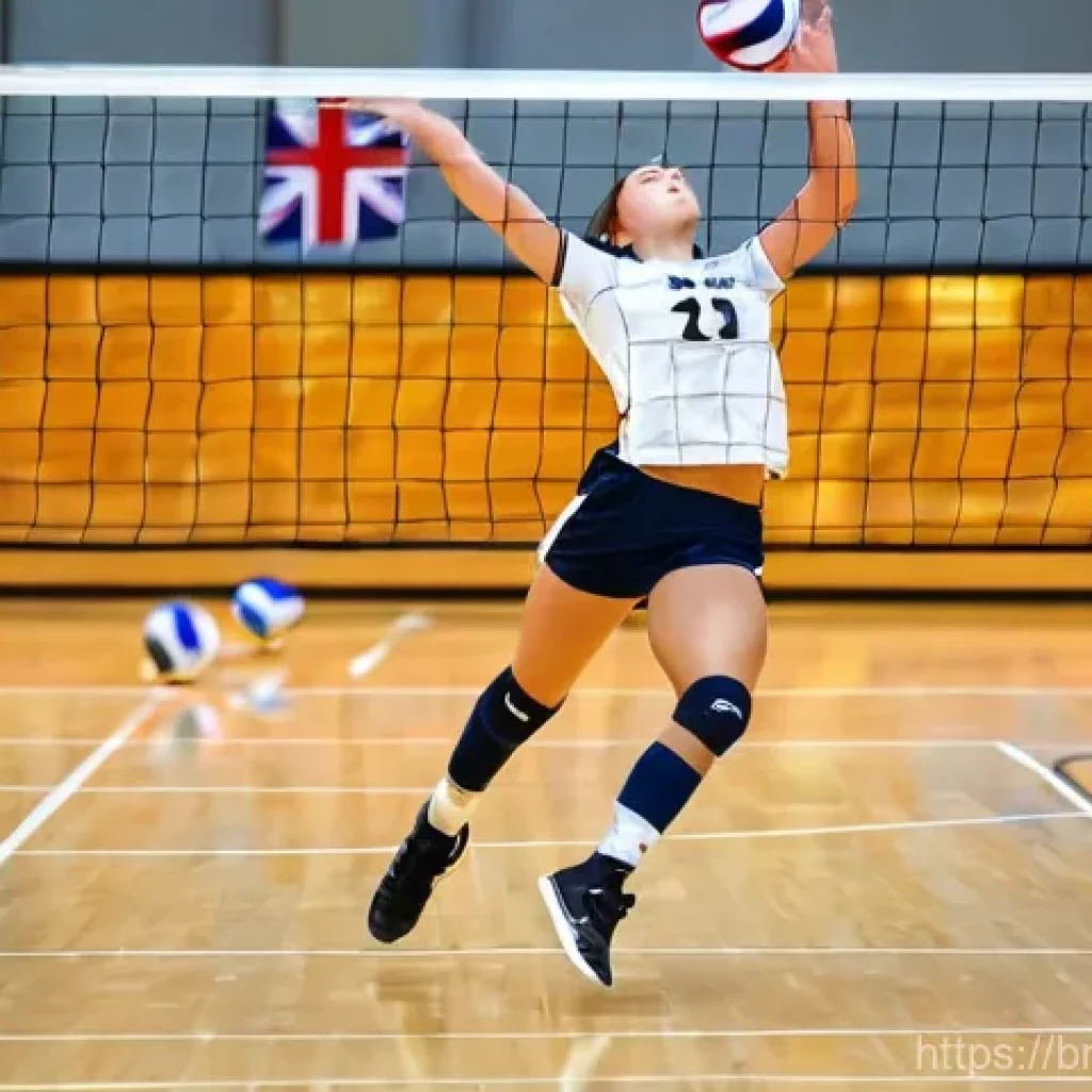 배구 용품 세일 정보 - A vibrant, close-up shot of a brand-new Mikasa V200W volleyball, perfectly round and with its iconic...