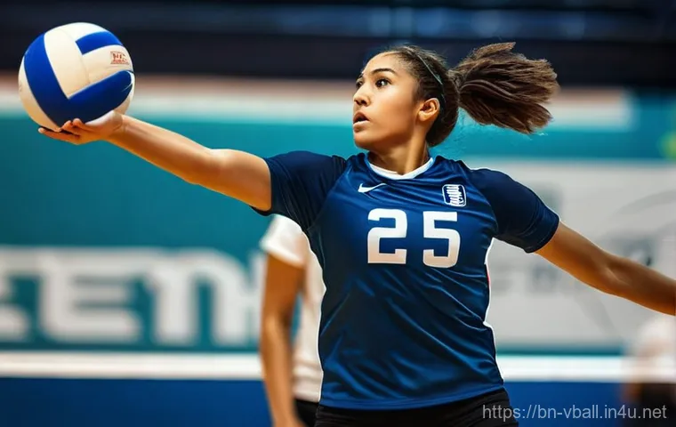 배구 경기 중 효율적인 작전 활용 - Image Prompt 1: The Powerful Jump Serve**