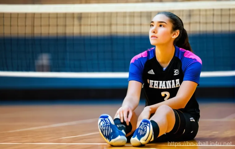 배구 심리 훈련 - **A female volleyball player deeply engrossed in visualization.** She is an athletic young woman in ...