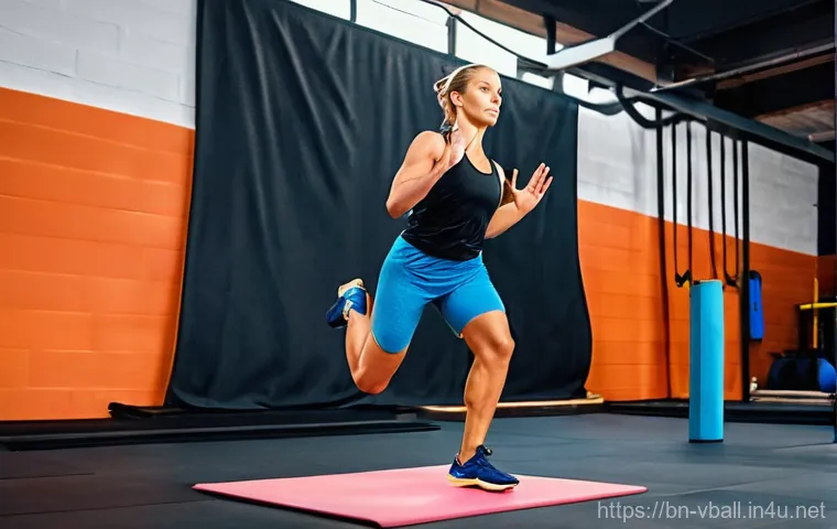배구 홈트레이닝 루틴 - **Prompt 1: Indoor Volleyball Wall Passing Drill**
    "An athletic male or female volleyball player...