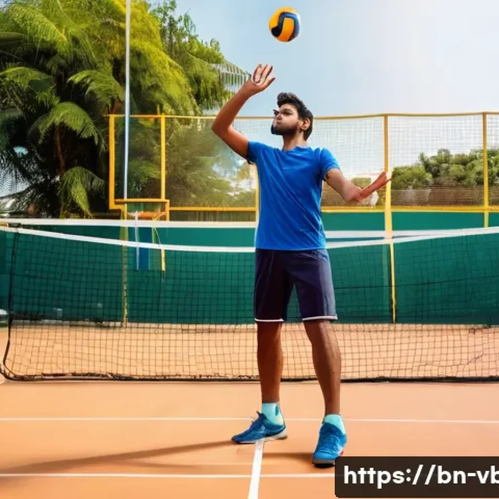 배구 입문 가이드 - A young Bengali male athlete practicing basic ball passing techniques on an 18 by 9 meter volleyball...