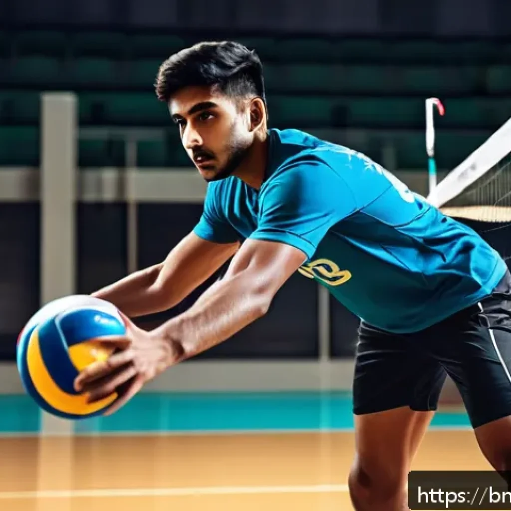 배구 스파이크 연습 방법 - A young Bengali male volleyball player wearing athletic shorts and a fitted sports t-shirt, performi...