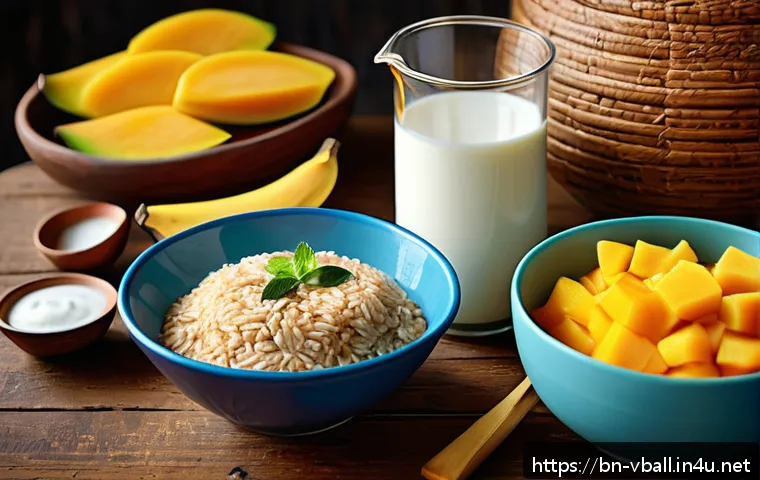 배구 선수들의 식단 - A vibrant and detailed still life composition of natural energy-boosting foods popular among Bengali...