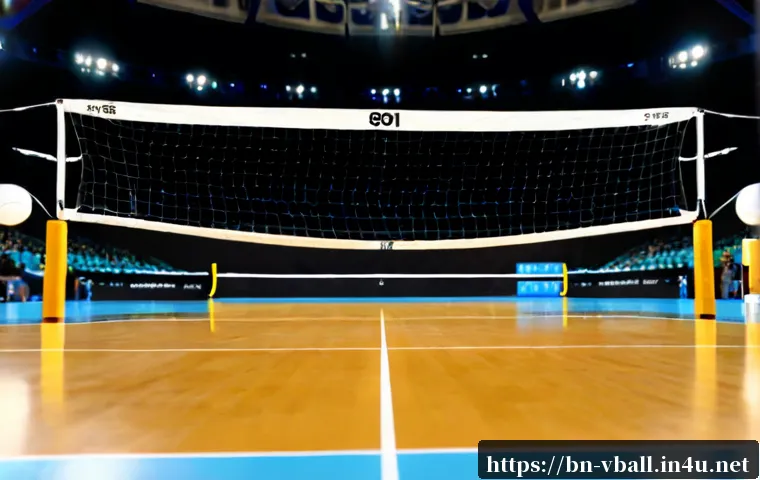 배구 국제 규격 업데이트 - Photorealistic indoor volleyball court prepared for updated international standards, regulation voll...